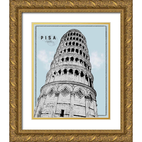 Mid Modern Pisa Gold Ornate Wood Framed Art Print with Double Matting by Carpentieri, Natalie