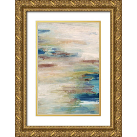 Meandering Coast Gold Ornate Wood Framed Art Print with Double Matting by Jill, Susan