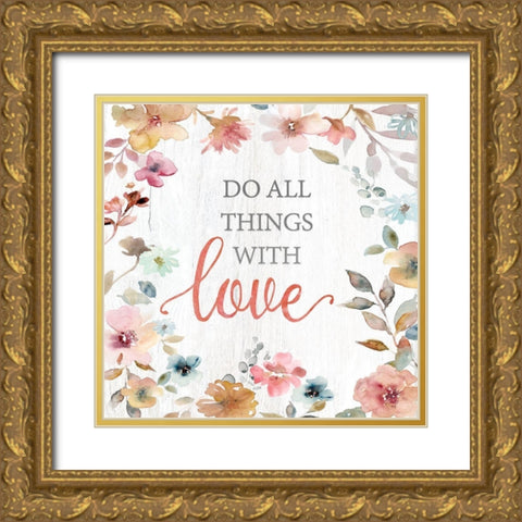 Do All Things Gold Ornate Wood Framed Art Print with Double Matting by Robinson, Carol