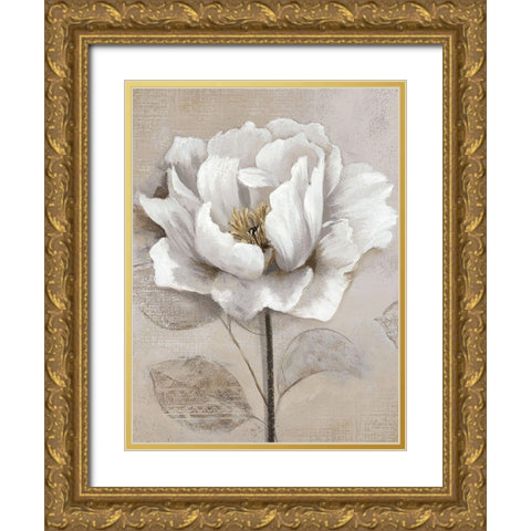 Soft White II Gold Ornate Wood Framed Art Print with Double Matting by Nan