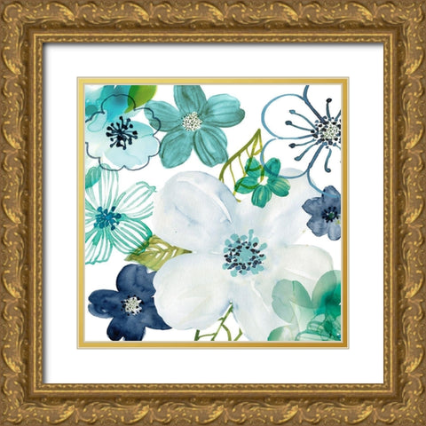 Layers of Summer II Gold Ornate Wood Framed Art Print with Double Matting by Robinson, Carol