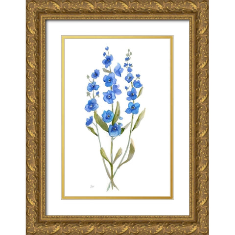 Petite Botanical II Gold Ornate Wood Framed Art Print with Double Matting by Nan