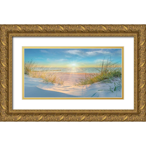 Waiting For Me Gold Ornate Wood Framed Art Print with Double Matting by Calascibetta, Mike