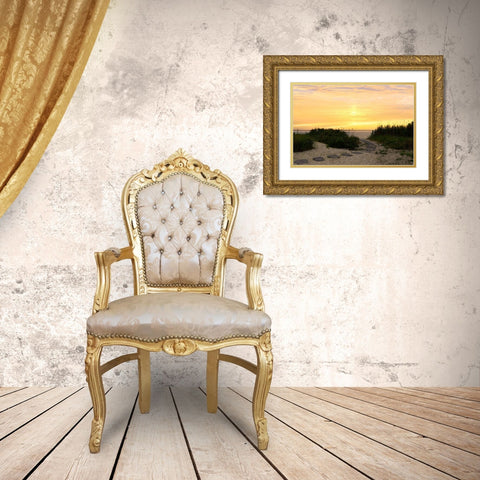 Sunset Path Gold Ornate Wood Framed Art Print with Double Matting by Carpentieri, Natalie