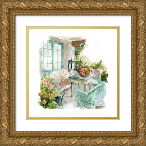 Cottage Retreat Gold Ornate Wood Framed Art Print with Double Matting by Robinson, Carol