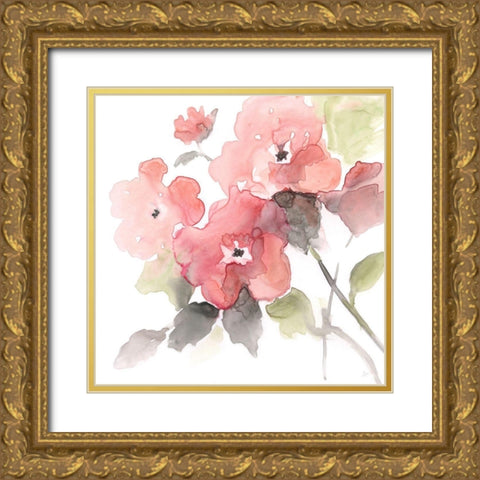 Coral Blush II Gold Ornate Wood Framed Art Print with Double Matting by Nan