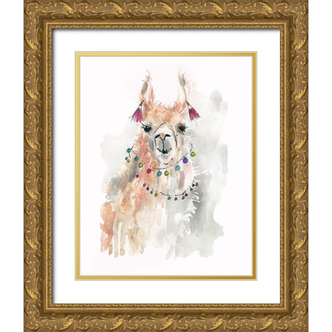 Llama Drama I Gold Ornate Wood Framed Art Print with Double Matting by Robinson, Carol