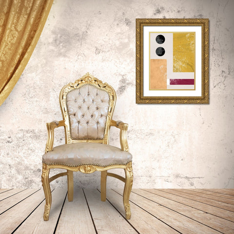 Essie Abstract I Gold Ornate Wood Framed Art Print with Double Matting by Santiago, Daniela