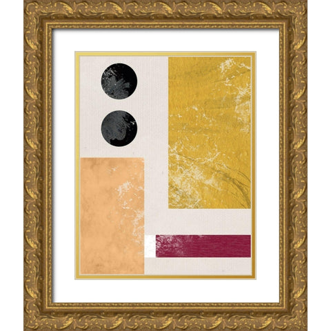 Essie Abstract I Gold Ornate Wood Framed Art Print with Double Matting by Santiago, Daniela