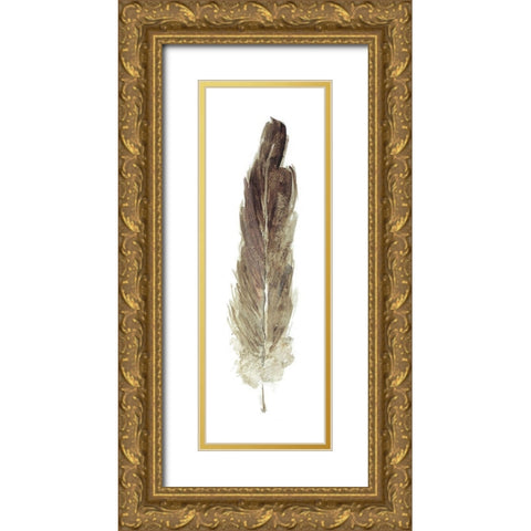 Soft Feather I Gold Ornate Wood Framed Art Print with Double Matting by Swatland, Sally