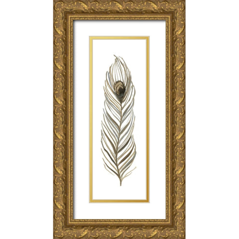 Soft Feather II Gold Ornate Wood Framed Art Print with Double Matting by Swatland, Sally