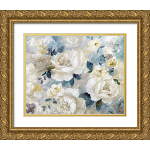 Simple Bright and Bold Gold Ornate Wood Framed Art Print with Double Matting by Nan