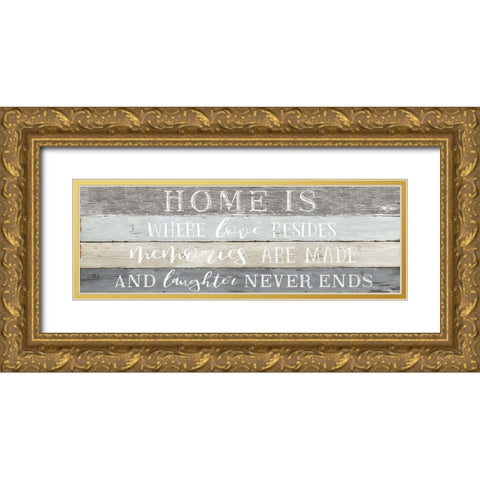 Home is Where Gold Ornate Wood Framed Art Print with Double Matting by Carpentieri, Natalie