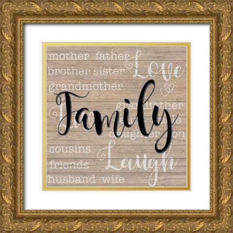 Family Gold Ornate Wood Framed Art Print with Double Matting by Santiago, Daniela