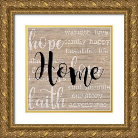 Home Gold Ornate Wood Framed Art Print with Double Matting by Santiago, Daniela