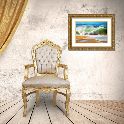 The Wave Gold Ornate Wood Framed Art Print with Double Matting by Van de Goor, Lars