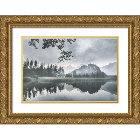 Evening Melody Gold Ornate Wood Framed Art Print with Double Matting by Weisz, Irene