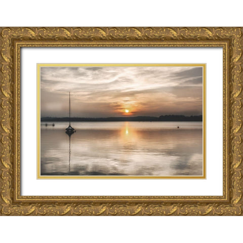 Soft Sunset Gold Ornate Wood Framed Art Print with Double Matting by Weisz, Irene