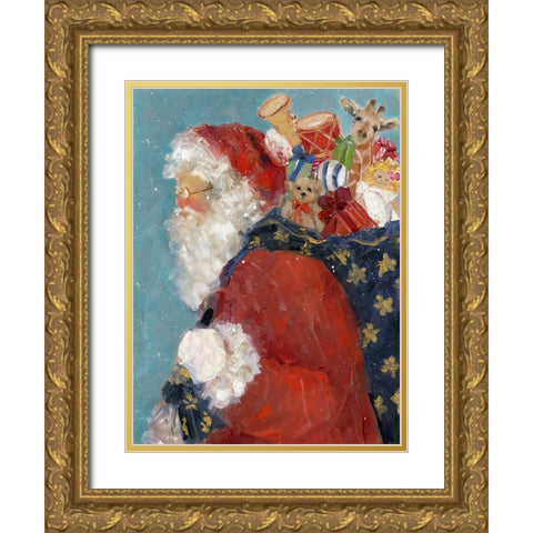 Santas Ready Gold Ornate Wood Framed Art Print with Double Matting by Swatland, Sally