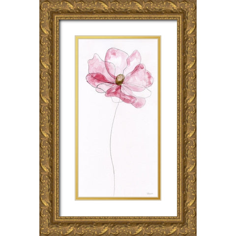Sketchy Floral I Gold Ornate Wood Framed Art Print with Double Matting by Craven, Katrina