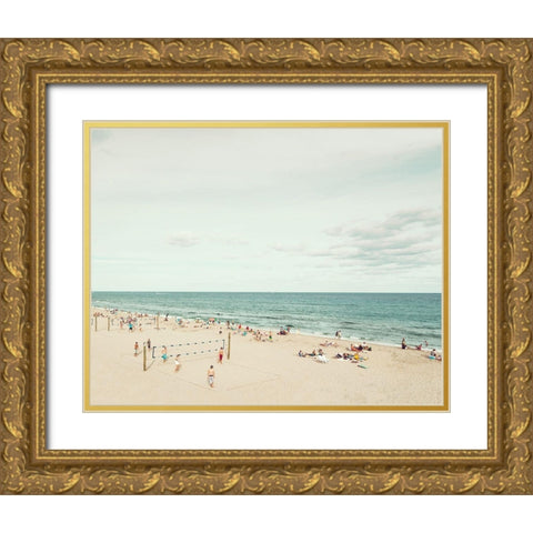 Day at the Beach Gold Ornate Wood Framed Art Print with Double Matting by Bibikow, Walter