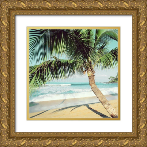 Napii Beach Gold Ornate Wood Framed Art Print with Double Matting by Peebles, Douglas