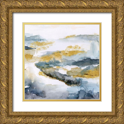 Golden Estuary Gold Ornate Wood Framed Art Print with Double Matting by Nan