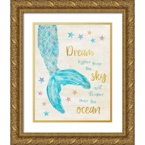 Mermaid Dream Gold Ornate Wood Framed Art Print with Double Matting by Carpentieri, Natalie