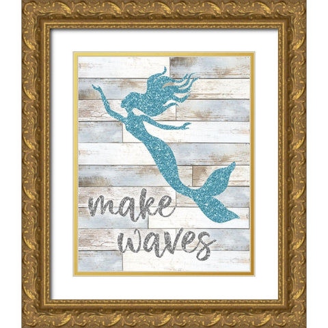 Make Waves Gold Ornate Wood Framed Art Print with Double Matting by Carpentieri, Natalie