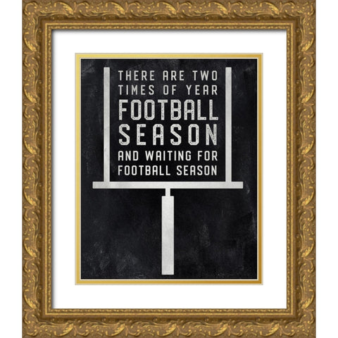 Football Season Gold Ornate Wood Framed Art Print with Double Matting by CAD Designs
