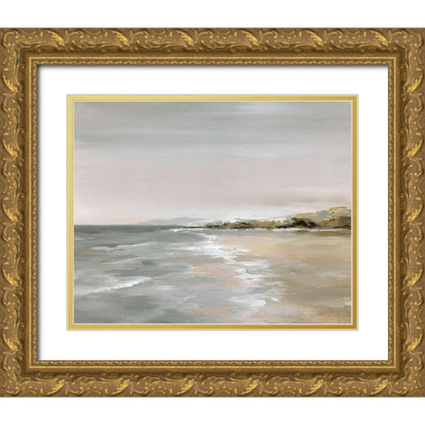 New Shore Gold Ornate Wood Framed Art Print with Double Matting by Nan