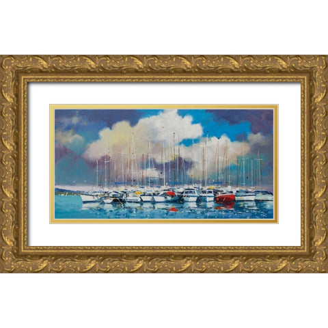 Harbour Gold Ornate Wood Framed Art Print with Double Matting by Orme, E. Anthony