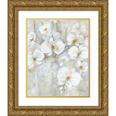 Orchid Mystic Gold Ornate Wood Framed Art Print with Double Matting by Nan