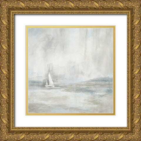 Silver Sail Gold Ornate Wood Framed Art Print with Double Matting by Nan