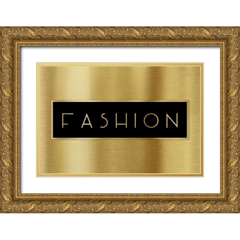 Gold Fashion Gold Ornate Wood Framed Art Print with Double Matting by CAD Designs
