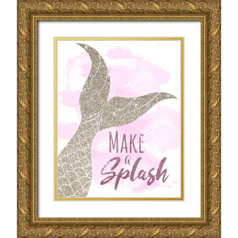 Make a Splash Gold Ornate Wood Framed Art Print with Double Matting by Santiago, Daniela
