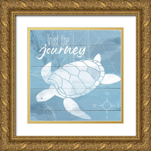 Trust the Journey Gold Ornate Wood Framed Art Print with Double Matting by Santiago, Daniela