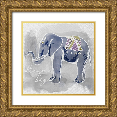 Dream Big Gold Ornate Wood Framed Art Print with Double Matting by Santiago, Daniela