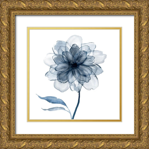 Indigo Bloom IV Gold Ornate Wood Framed Art Print with Double Matting by Robinson, Carol