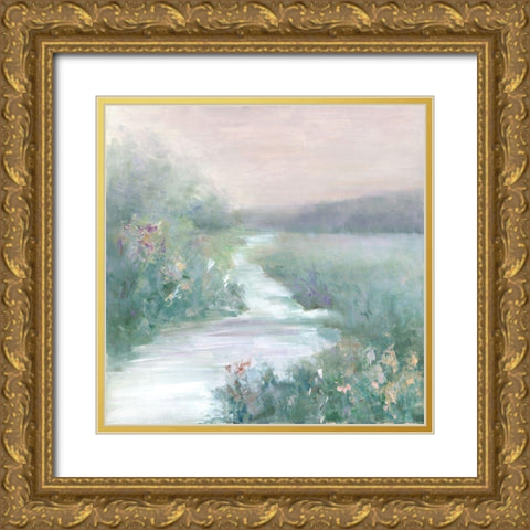 Misty Morning Gold Ornate Wood Framed Art Print with Double Matting by Swatland, Sally