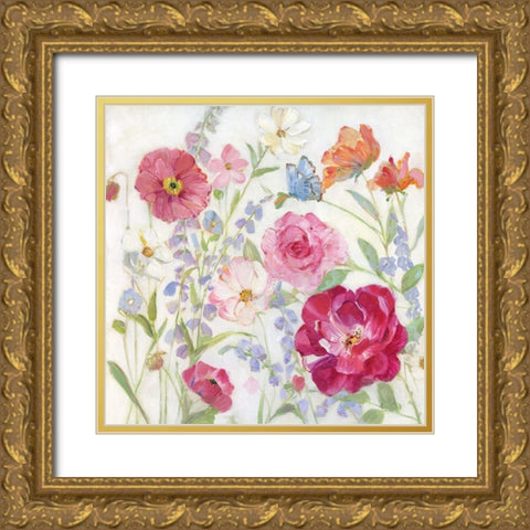 Summer Blooms Gold Ornate Wood Framed Art Print with Double Matting by Swatland, Sally
