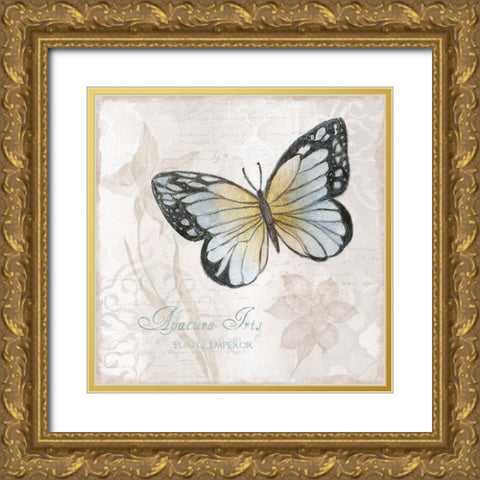Postcard Butterfly IV Gold Ornate Wood Framed Art Print with Double Matting by Tava Studios
