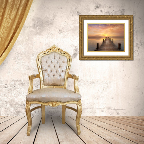 Comfort Bay Gold Ornate Wood Framed Art Print with Double Matting by Calascibetta, Mike