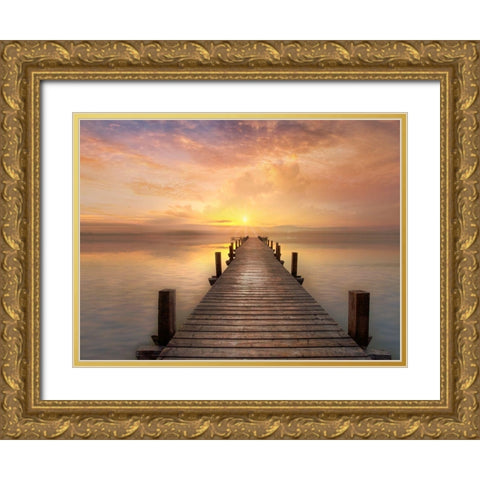 Comfort Bay Gold Ornate Wood Framed Art Print with Double Matting by Calascibetta, Mike