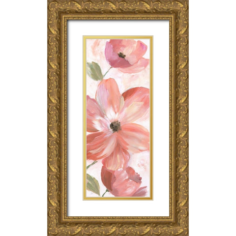 Blooming Coral II Gold Ornate Wood Framed Art Print with Double Matting by Nan