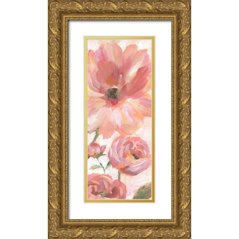 Blooming Coral III Gold Ornate Wood Framed Art Print with Double Matting by Nan