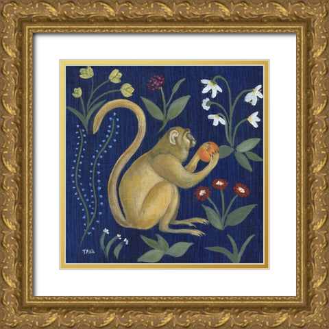 Venezia Garden Monkey I Gold Ornate Wood Framed Art Print with Double Matting by Tava Studios
