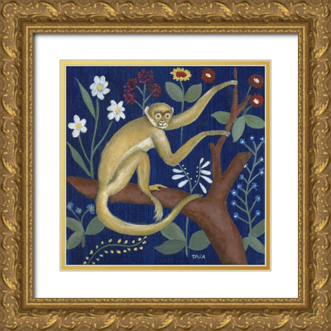 Venezia Garden Monkey II Gold Ornate Wood Framed Art Print with Double Matting by Tava Studios