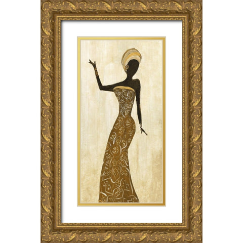 African Dance I Gold Ornate Wood Framed Art Print with Double Matting by Shaternik, Julia