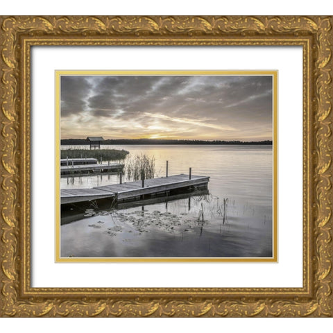 Summer Sunrise Gold Ornate Wood Framed Art Print with Double Matting by Hawkins, Peter